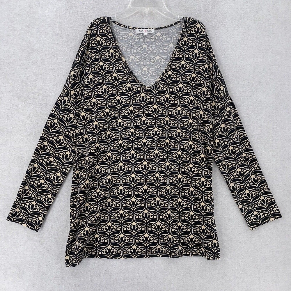 Joy Joy Womens Top Womens Size Medium‎ Stretchy Jersey Knit Tunic Shirt Blouse